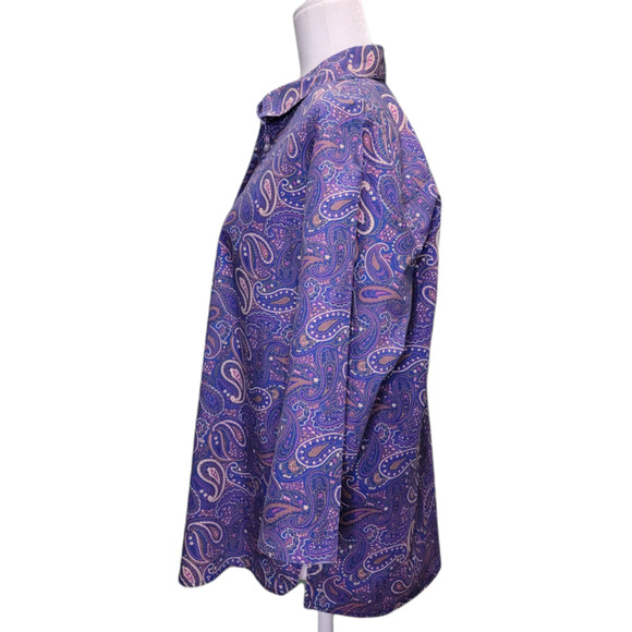 Orvis Paisley 3/4 Sleeve Button Down Size 14 Women's Paisley Patterned - Picture 4 of 6